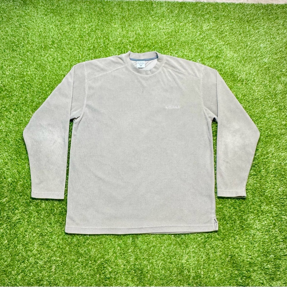 Columbia Men’s Fleece Crewneck Pullover Knit Sweater Size Large Beige Tan Cream